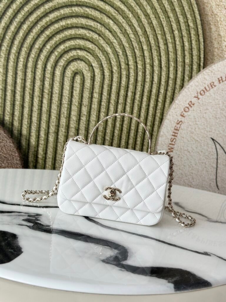CHANEL 25S COCO CRUSH HANDLE CF 手柄口蓋包 白色