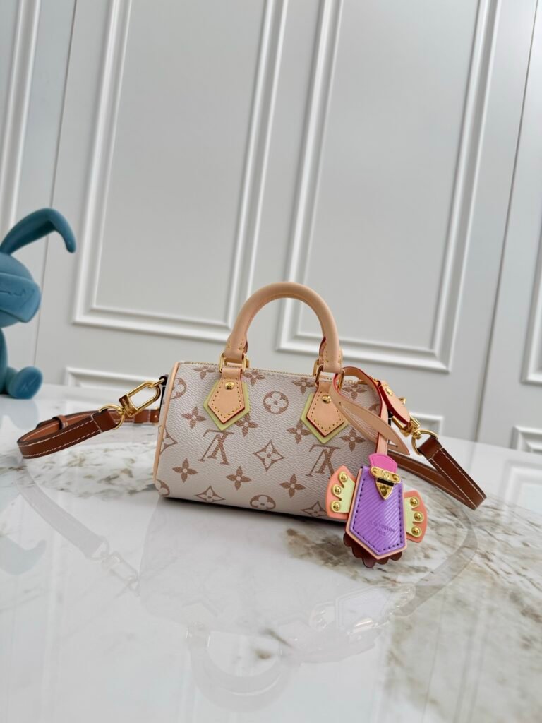 LOUIS VUITTON Nano Speedy 沙丘色老花迷你枕頭包
