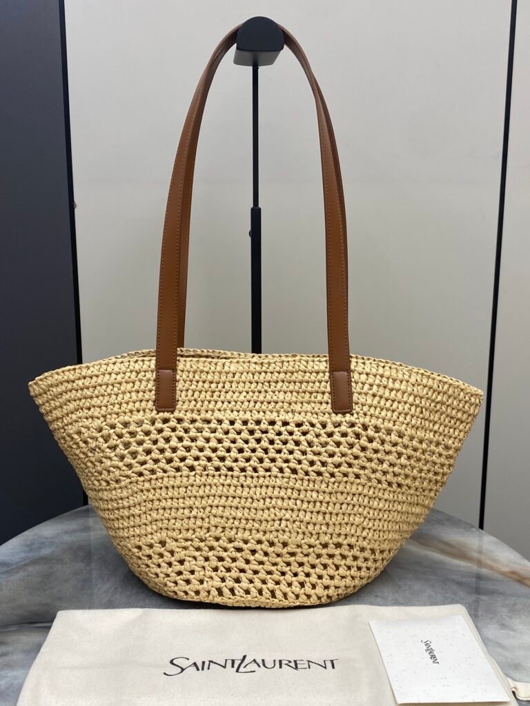 SAINT LAURENT Panier 草編托特包
