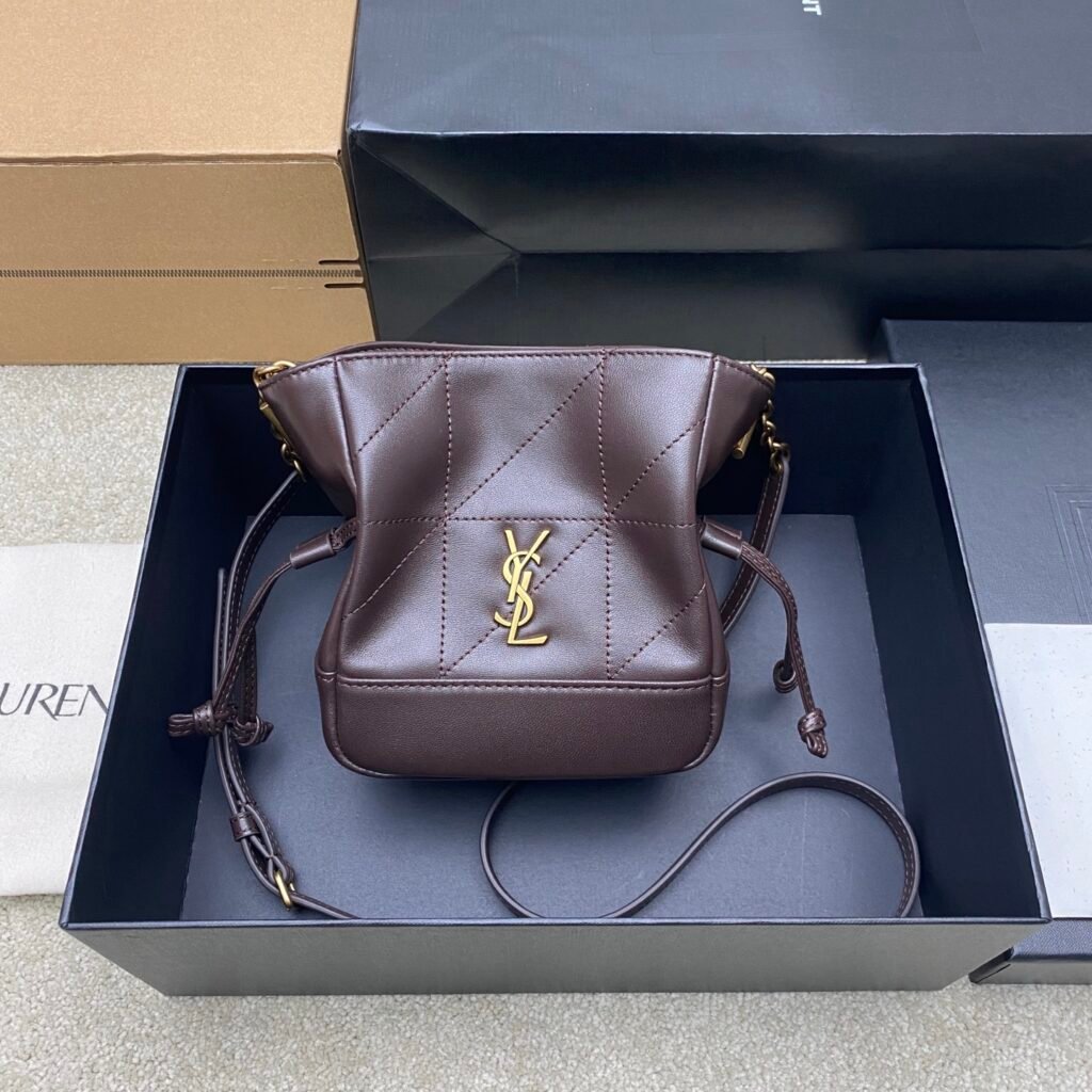SAINT LAURENT Le 37 迷你水桶包 深棕