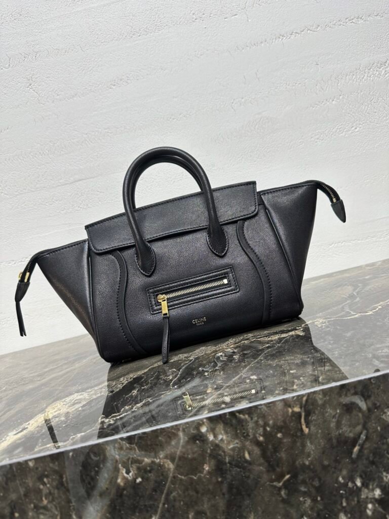 CELINE LUGGAGE 笑臉包 黑色小羊皮