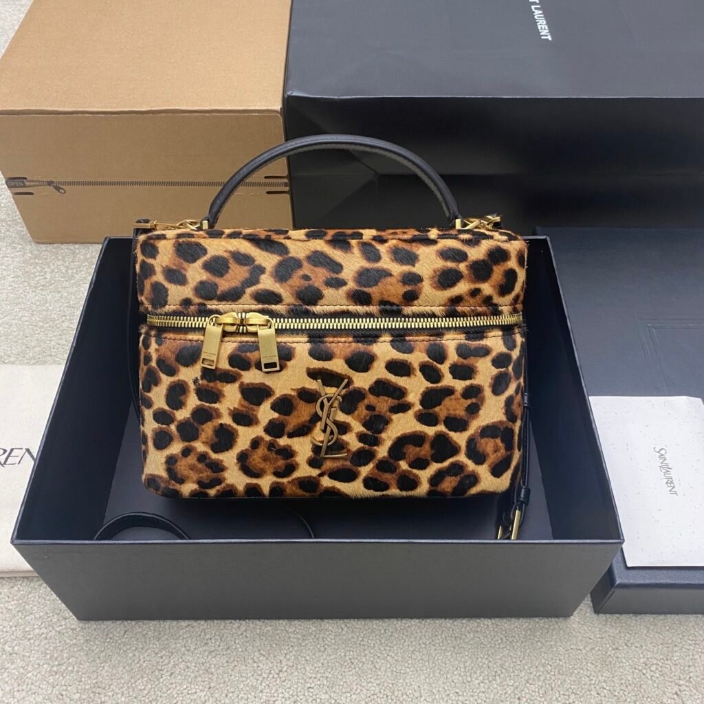 SAINT LAURENT Gaby 化妝包 豹紋