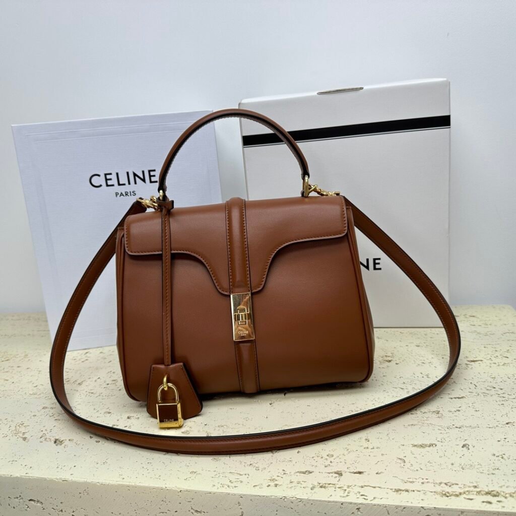 CELINE 16 手袋 黃褐色