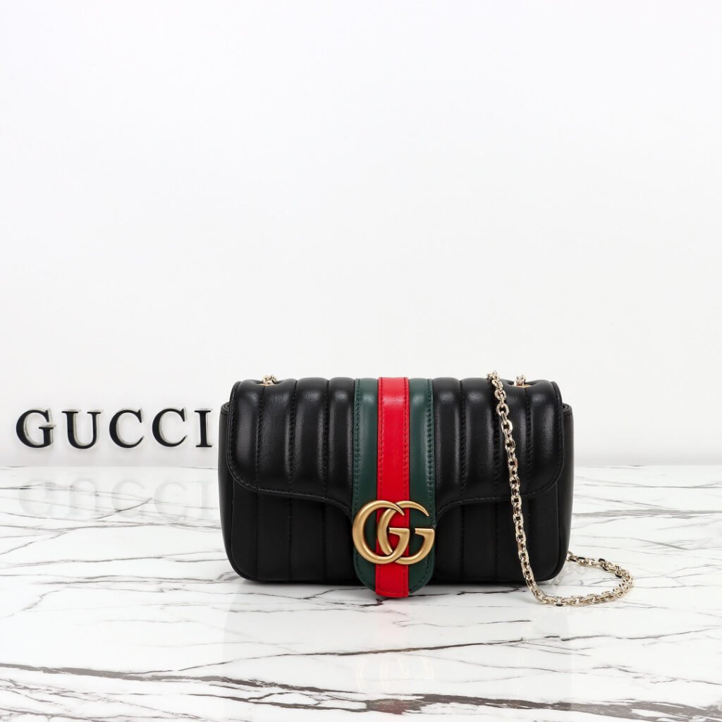 GUCCI Jetset GG Marmont 小號豎絎縫鏈條肩背包
