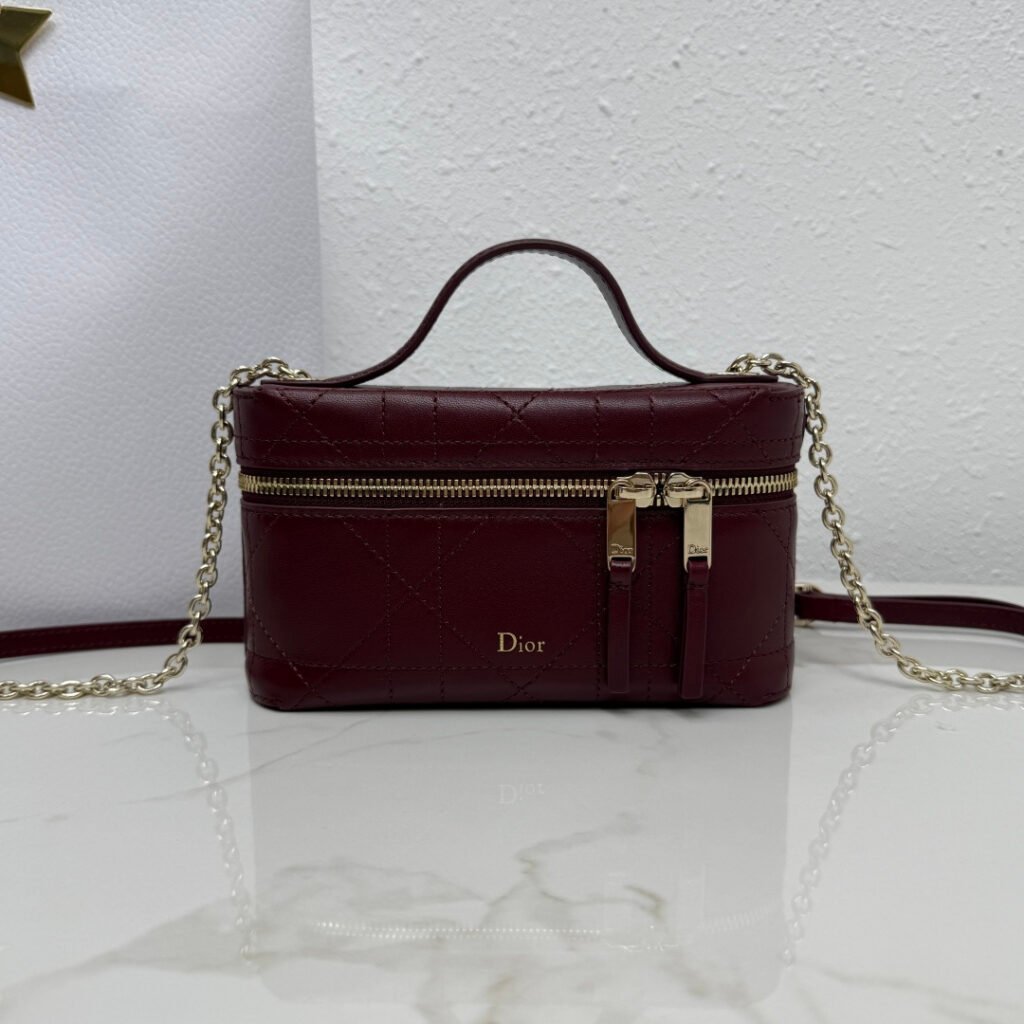 DIOR Trianon Soft Vanity 化妝盒包 酒紅色