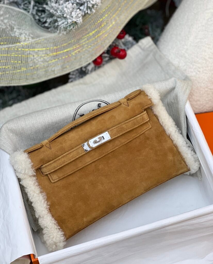 HERMÈS Kelly Flat Teddy 手拿包 駝色