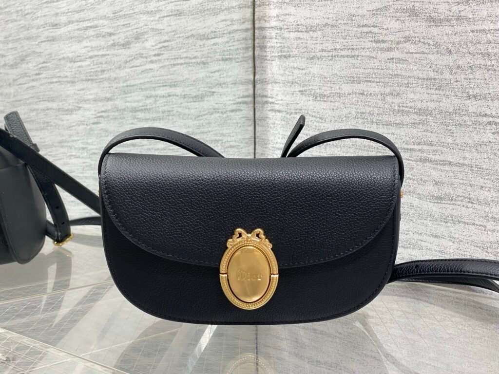 DIOR Médaillon Flap 小號黑色小牛皮馬鞍包