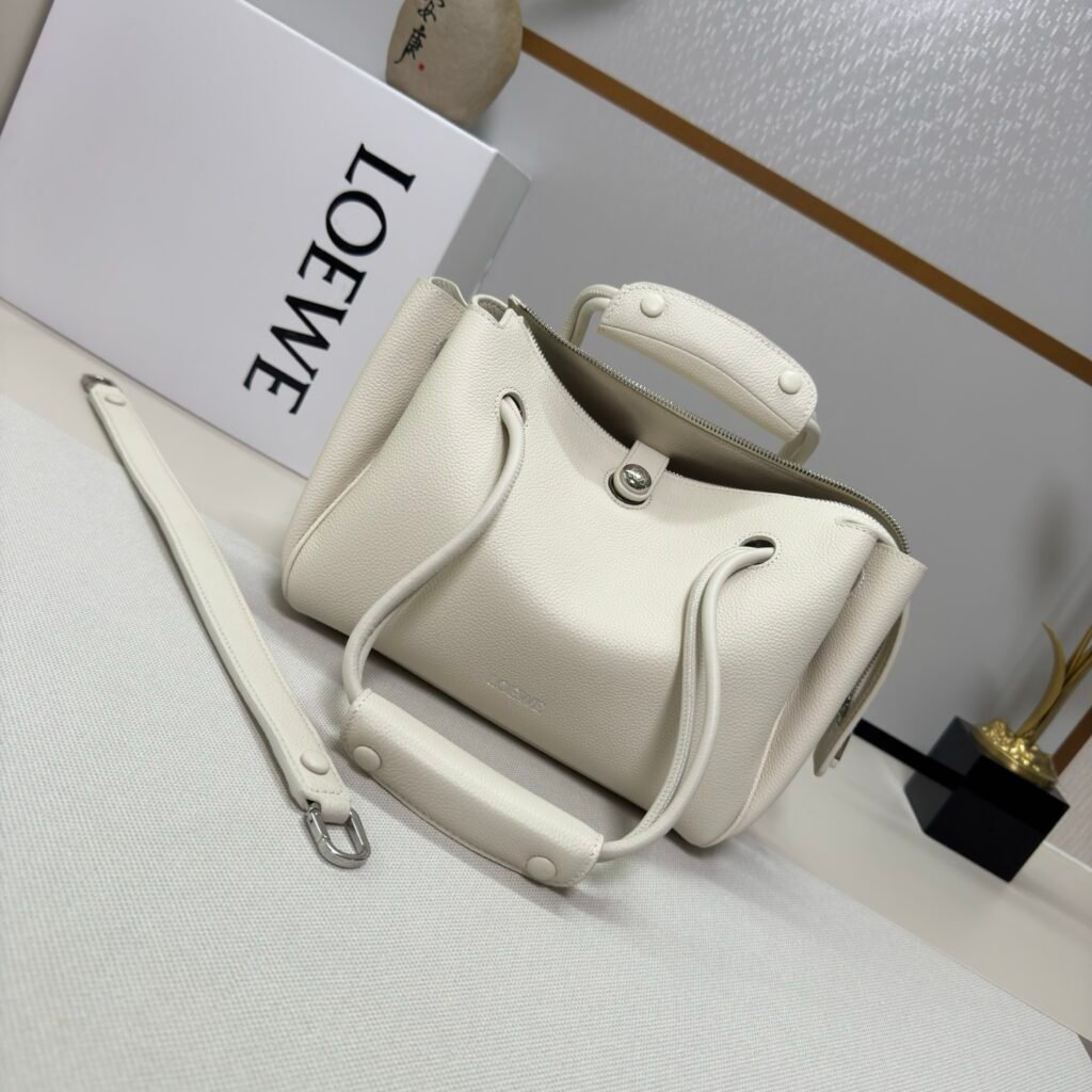 LOEWE Madrid 小號牛皮手提肩背包 白色
